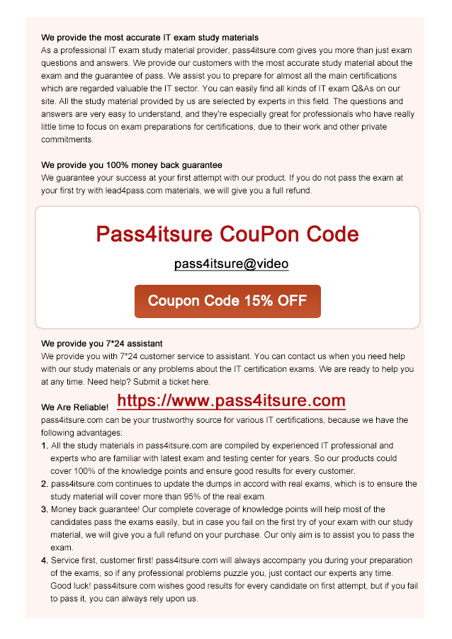 pass4itsure 70-483 coupon