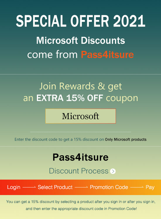 Pass4itsure Microsoft exam discount code 2021